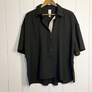 Wynne Layers Black Top and Faux Tear Away Pant Suit.